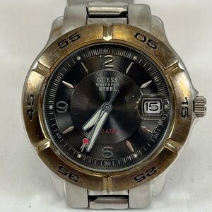 GUESS Men's Wrist Watch WATERPRO STEEL # 170417G1 With Date